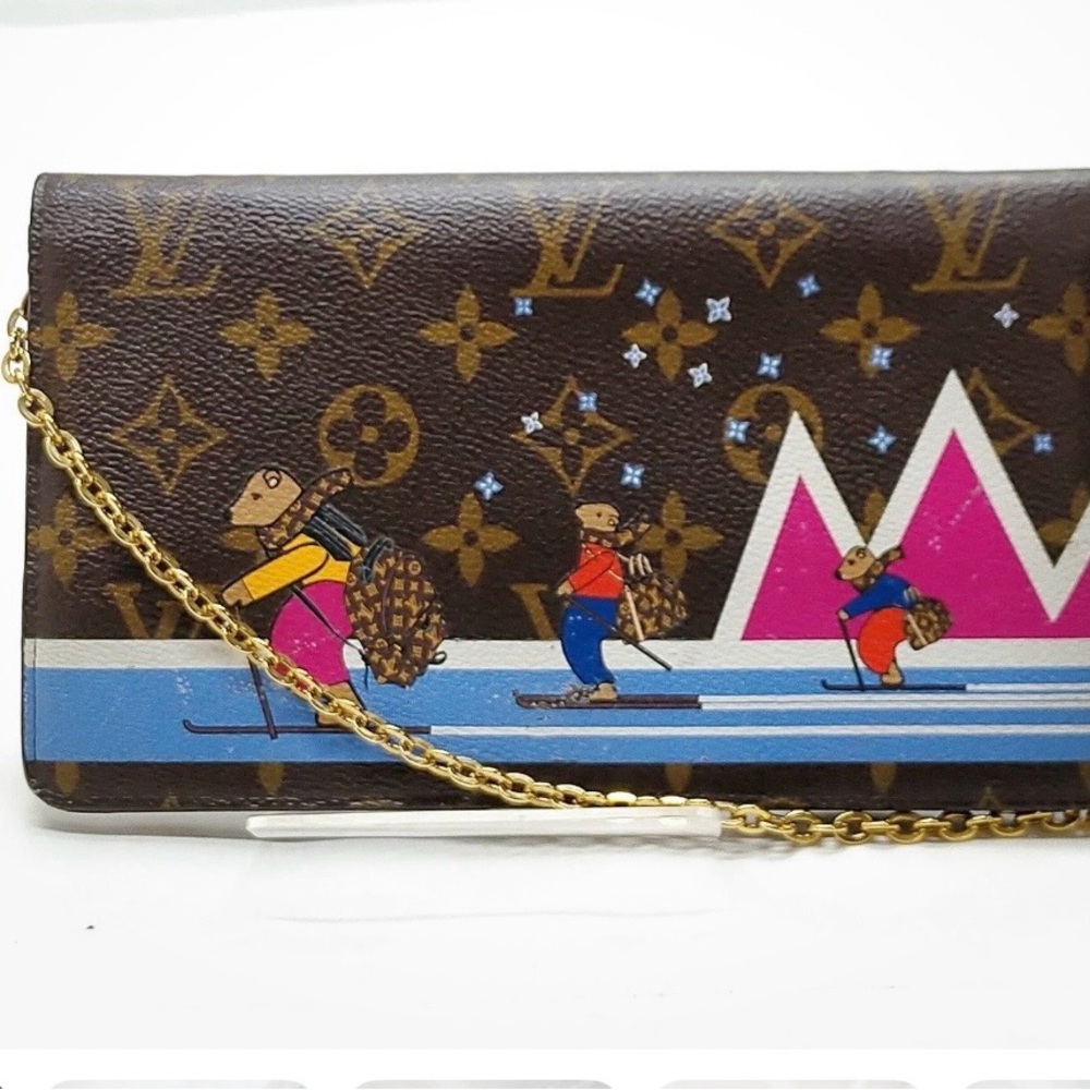 Louis Vuitton Brown Monogram Ski Scene Clutch